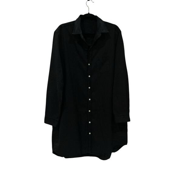Frank & Eileen Mary Classic Shirtdress Black Famous Denim Size XL Mini Length - Picture 4 of 14